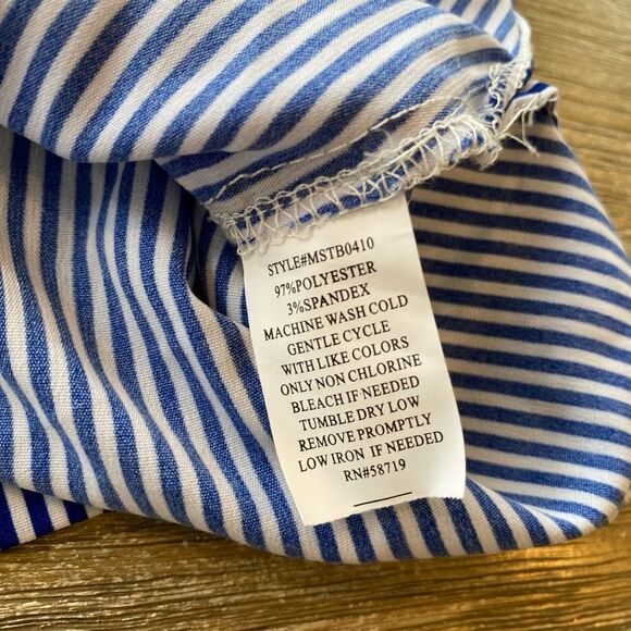 Blue and white striped notations shirt. Size xl. Button down. - Picture 8 of 9